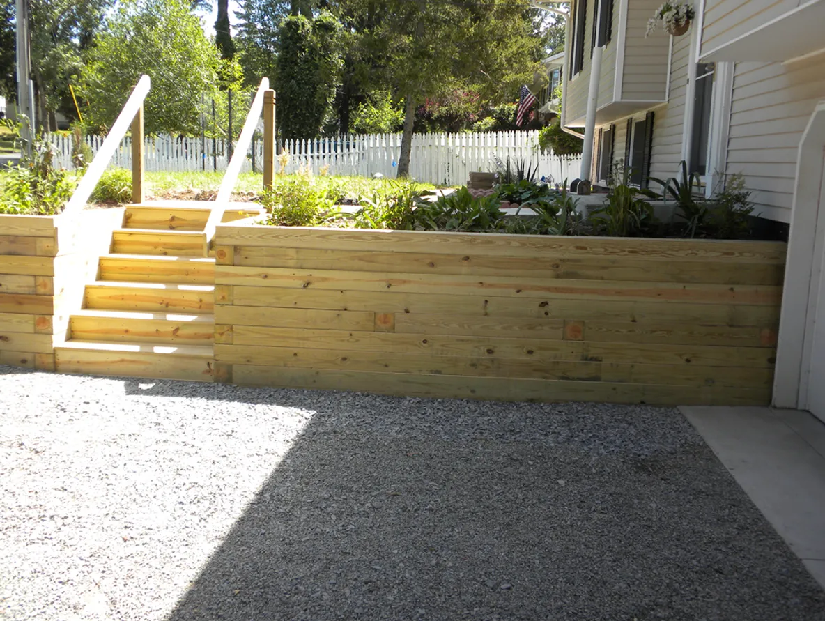 Timber Construction for Retaining Wall